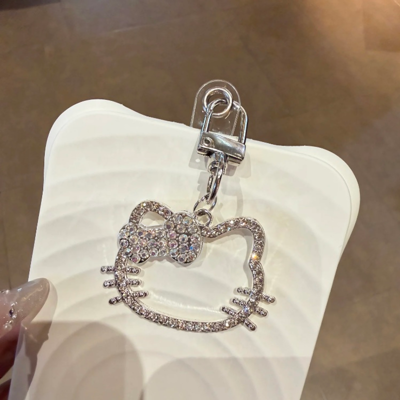 ANSTER Wholesales Price Color Melee Round cut Lab Grown Diamond Keychain with IGI White Gold for Phone Pendant