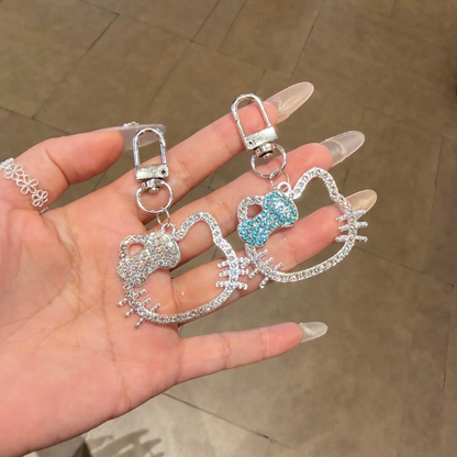 ANSTER Wholesales Price Color Melee Round cut Lab Grown Diamond Keychain with IGI White Gold for Phone Pendant