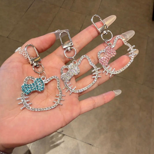 ANSTER Wholesales Price Color Melee Round cut Lab Grown Diamond Keychain with IGI White Gold for Phone Pendant
