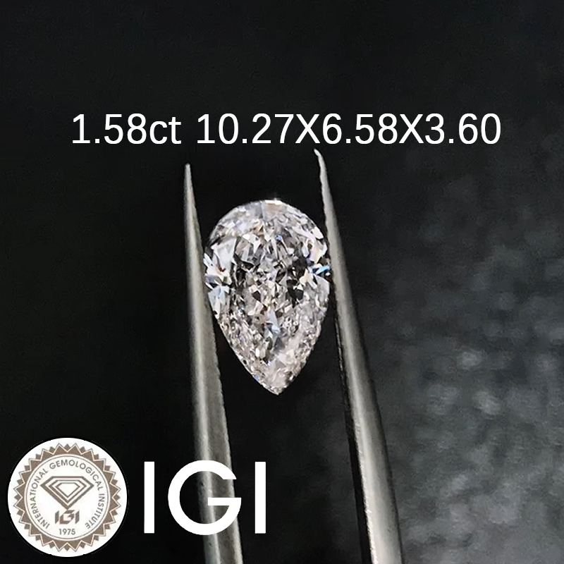 خاتم ألماس من الذهب عيار 18 قيراطًا مقطوع على شكل كمثرى ومُزرع في المختبر من مجوهرات ANSTER مصنوع يدويًا وفقًا لمعايير أخلاقية 