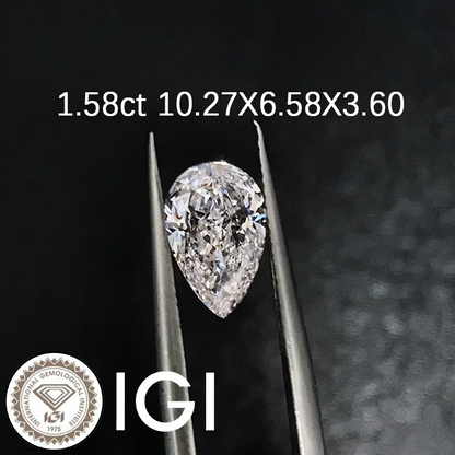 خاتم ألماس من الذهب عيار 18 قيراطًا مقطوع على شكل كمثرى ومُزرع في المختبر من مجوهرات ANSTER مصنوع يدويًا وفقًا لمعايير أخلاقية 