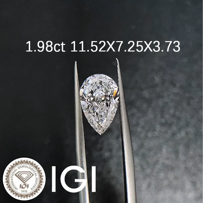 خاتم ألماس من الذهب عيار 18 قيراطًا مقطوع على شكل كمثرى ومُزرع في المختبر من مجوهرات ANSTER مصنوع يدويًا وفقًا لمعايير أخلاقية 