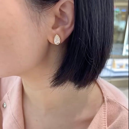 خاتم ألماس من الذهب عيار 18 قيراطًا مقطوع على شكل كمثرى ومُزرع في المختبر من مجوهرات ANSTER مصنوع يدويًا وفقًا لمعايير أخلاقية 