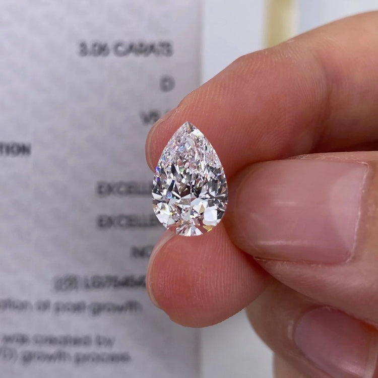 ANSTER Wholesales Price 18K Gold Ring Pear cut Lab Grown Diamond Ring with IGI