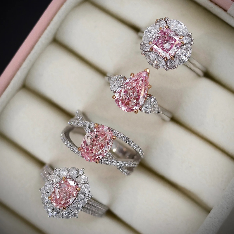 خاتم ألماس من الذهب عيار 18 قيراطًا مقطوع على شكل كمثرى ومُزرع في المختبر من مجوهرات ANSTER مصنوع يدويًا وفقًا لمعايير أخلاقية 