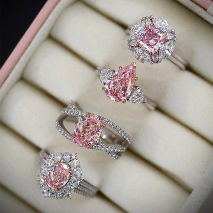 خاتم ألماس من الذهب عيار 18 قيراطًا مقطوع على شكل كمثرى ومُزرع في المختبر من مجوهرات ANSTER مصنوع يدويًا وفقًا لمعايير أخلاقية 