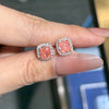 ANSTER Wholesales Price 1ct Cushion cut Pink Lab Grown Diamonds Stud Earrings with IGI