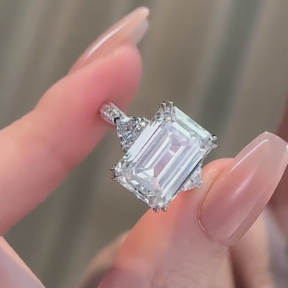 ANSTER Jewelry Custom IGI GIA 18K gold Emerald Cut Lab Grown Diamond Ring