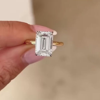 ANSTER Jewelry Custom IGI GIA 18K gold Emerald Cut Lab Grown Diamond Ring