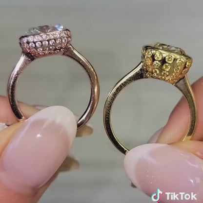 خاتم ألماس من الذهب عيار 18 قيراطًا مقطوع على شكل كمثرى ومُزرع في المختبر من مجوهرات ANSTER مصنوع يدويًا وفقًا لمعايير أخلاقية 