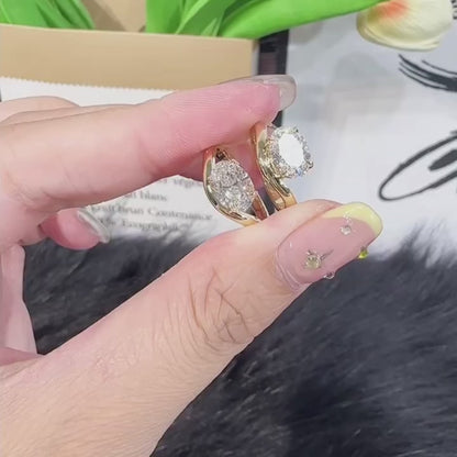 ANSTER Jewelry 18K Gold Ring 3ct VVS1 CVD Fancy Lab Grown Diamond Ring with IGI