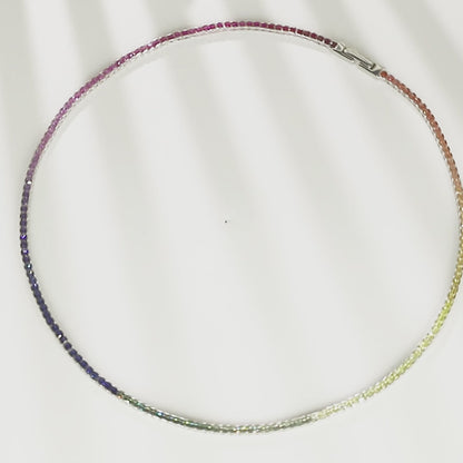 قلادة ANSTER Jewelry Princess Lab Grown Rainbow Letter مطلية بـ S925