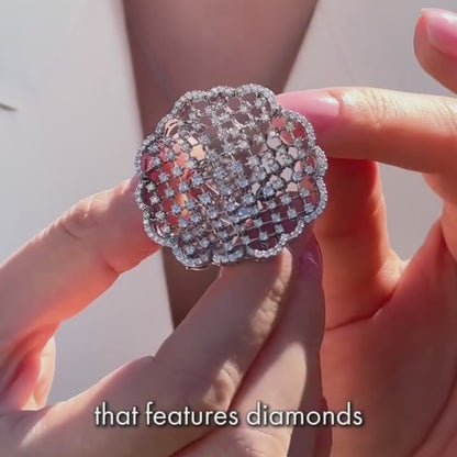 خاتم ألماس من الذهب عيار 18 قيراطًا مقطوع على شكل كمثرى ومُزرع في المختبر من مجوهرات ANSTER مصنوع يدويًا وفقًا لمعايير أخلاقية 