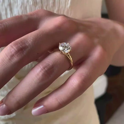 ANSTER Jewelry 18K Gold Ring VS1 VVS2 Lab Grown Diamond Ring with IGI