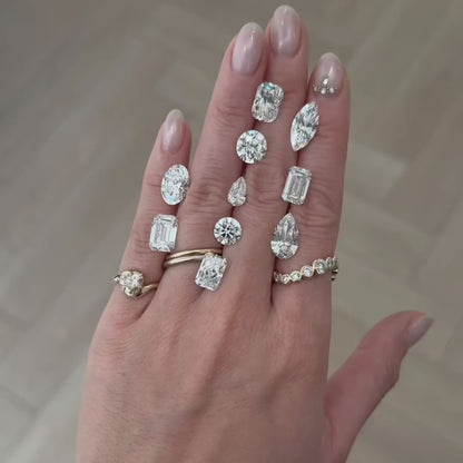 خاتم ألماس من الذهب عيار 18 قيراطًا مقطوع على شكل كمثرى ومُزرع في المختبر من مجوهرات ANSTER مصنوع يدويًا وفقًا لمعايير أخلاقية 