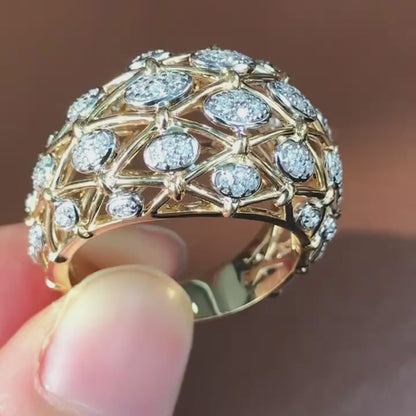 خاتم ألماس من الذهب عيار 18 قيراطًا مقطوع على شكل كمثرى ومُزرع في المختبر من مجوهرات ANSTER مصنوع يدويًا وفقًا لمعايير أخلاقية 