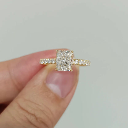 ANSTER Wholesales Price Radiant Cut Lab Grown Diamonds Engagement Ring with IGI 18K Gold Ring