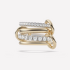 ANSTER Wholesales Price 18K Gold Four Rings Alternating Bands Lab Grown Diamond Ring with IGI Same style as Rose's