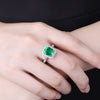 ANSTER JEWELRY 3.05 CTW Victorian Lab Grown Emerald 18K Gold Ring