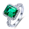 ANSTER JEWELRY 3.05 CTW Victorian Lab Grown Emerald 18K Gold Ring