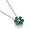 ANSTER JEWELRY 0.96CTW Pear Cut Lab Grown Emerald 18K Gold Necklace For Women
