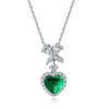 ANSTER JEWELRY 1.74 CTW Heart Lab Grown Emerald 18K Gold Necklace