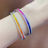 ANSTER JEWELRY سوار قوس قزح مطلي بالبلاتين PT950 مختبري للنساء