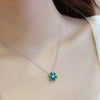ANSTER JEWELRY 0.96CTW Pear Cut Lab Grown Emerald 18K Gold Necklace For Women