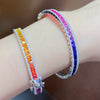 ANSTER JEWELRY سوار قوس قزح مطلي بالبلاتين PT950 مختبري للنساء