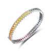 ANSTER JEWELRY سوار قوس قزح مطلي بالبلاتين PT950 مختبري للنساء