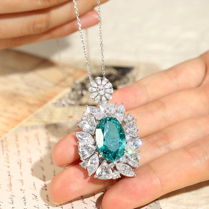 ANSTER JEWELRY 29.01ct Luruxy Paraiba 925 Silver Necklace
