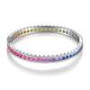 ANSTER JEWELRY سوار قوس قزح مطلي بالبلاتين PT950 مختبري للنساء