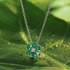 ANSTER JEWELRY 0.96CTW Pear Cut Lab Grown Emerald 18K Gold Necklace For Women