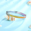ANSTER JEWELRY سوار قوس قزح مطلي بالبلاتين PT950 مختبري للنساء