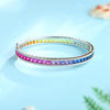 ANSTER JEWELRY سوار قوس قزح مطلي بالبلاتين PT950 مختبري للنساء