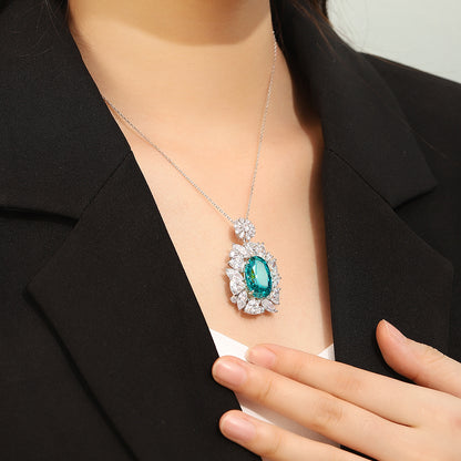 ANSTER JEWELRY 29.01ct Luruxy Paraiba 925 Silver Necklace