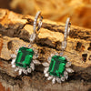 ANSTER JEWELRY 10.06 CTW Asscher Lab Grown Emerald 18K Gold Earrings
