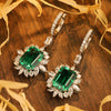 ANSTER JEWELRY 10.06 CTW Asscher Lab Grown Emerald 18K Gold Earrings