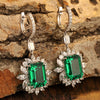 ANSTER JEWELRY 10.06 CTW Asscher Lab Grown Emerald 18K Gold Earrings