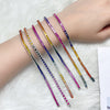 ANSTER JEWELRY Rainbow Gemstone Tennis Chain Platinum PT950 Lab Grown Bracelet
