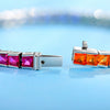 ANSTER JEWELRY Rainbow Gemstone Tennis Chain Platinum PT950 Lab Grown Bracelet
