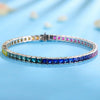 ANSTER JEWELRY Rainbow Gemstone Tennis Chain Platinum PT950 Lab Grown Bracelet