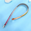 ANSTER JEWELRY Rainbow Gemstone Tennis Chain Platinum PT950 Lab Grown Bracelet