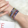 ANSTER JEWELRY Rainbow Gemstone Tennis Chain Platinum PT950 Lab Grown Bracelet