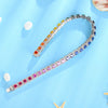 ANSTER JEWELRY Single Row Halo Rainbow Gemstone Tennis Platinum PT950 Lab Grown Bracelet