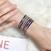 ANSTER JEWELRY Single Row Halo Rainbow Gemstone Tennis Platinum PT950 Lab Grown Bracelet