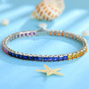 ANSTER JEWELRY Rainbow Gemstone Tennis Platinum PT950 Lab Grown Bracelet for Women