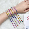ANSTER JEWELRY Rainbow Gemstone Tennis Platinum PT950 Lab Grown Bracelet for Women