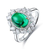 خاتم من الذهب عيار 18 قيراطًا مرصّع بالزمرد المستنبت المستدير بوزن 3 قيراط من ANSTER JEWELRY