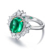ANSTER JEWELRY 3 CTW Round Lab Grown Emerald 18K Gold Ring